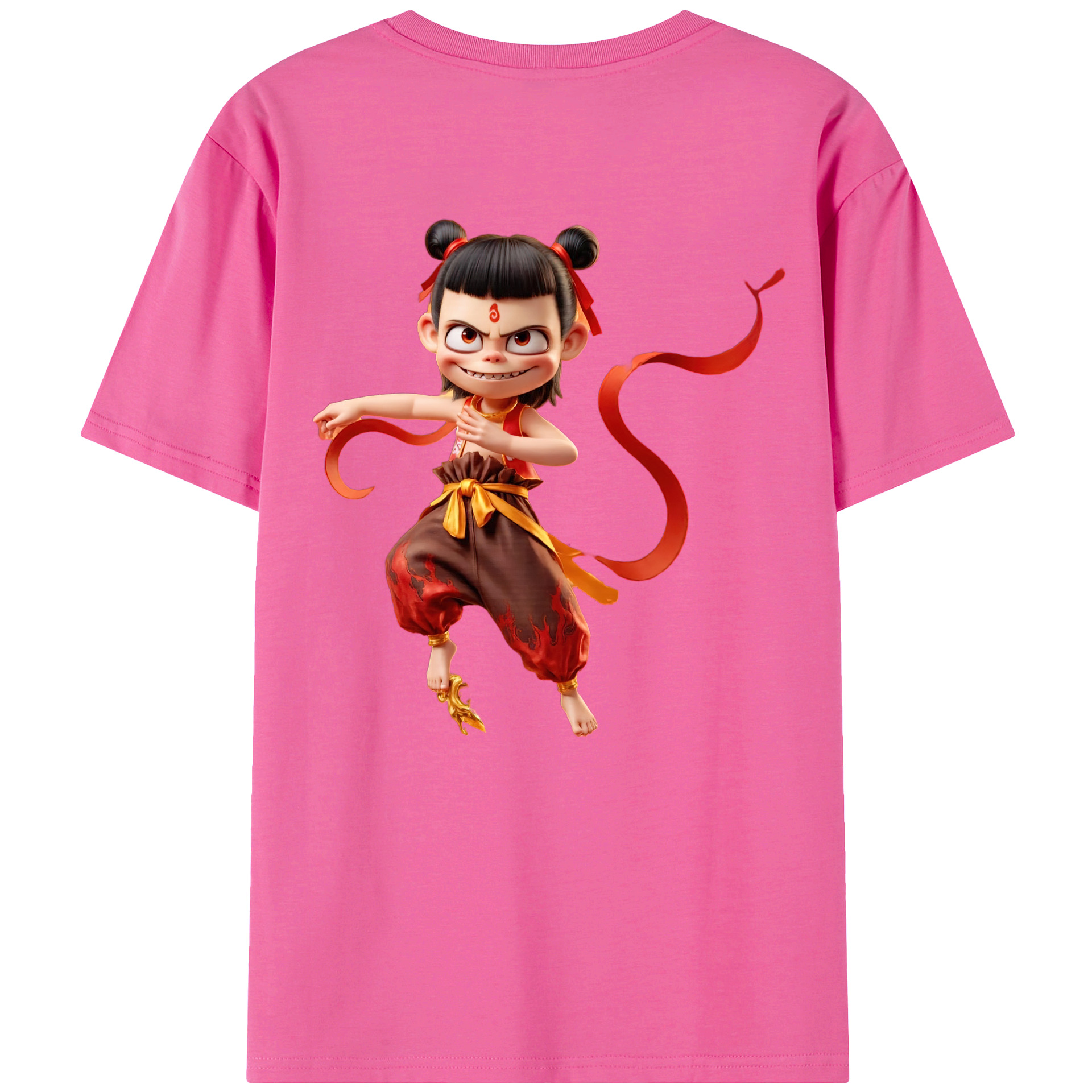 （画像用） Ne Zha 2 ナタ 魔童の大暴れ レディース半袖Tシャツ(バックプリント)
